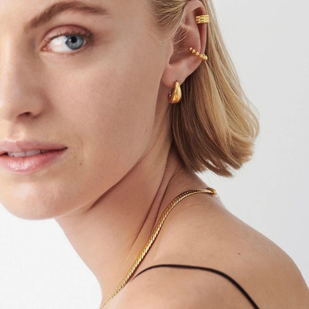 ❤️‍🔥18K Gold Plated French Style Minimalist C-Shape Earrings